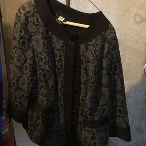 Gray and black blazer/sweater type top